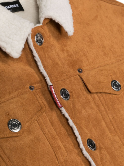 Dsquared2 D2j429u Jacket Dsquared Synthetic Sheepskin Vest In Brown