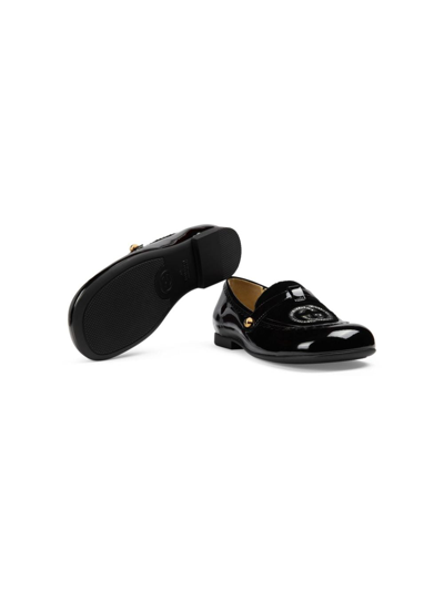 Shop Gucci Interlocking G Leather Ballerina Shoes In Black