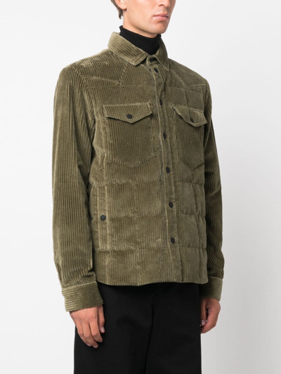 Shop Moncler Gelt Corduroy Shirt Jacket In Green
