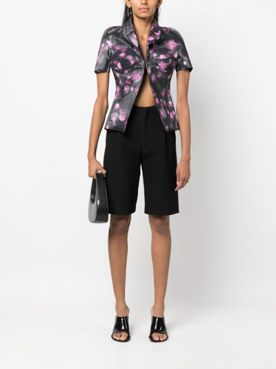 Coperni Holographic Short-sleeved Fitted Jacket In Black