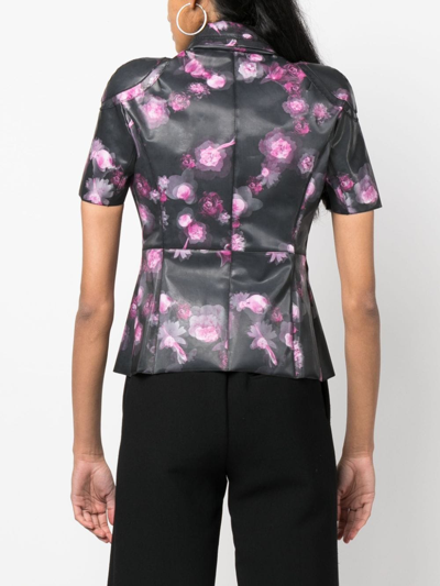 Coperni Holographic Short-sleeved Fitted Jacket In Black