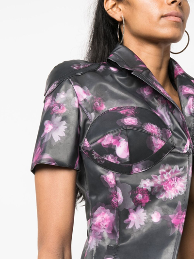 Coperni Holographic Short-sleeved Fitted Jacket In Black