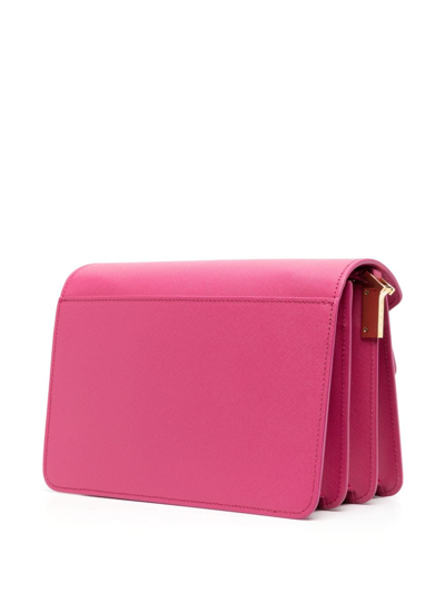 Marni Trunk Leather Crossbody Bag In Pink