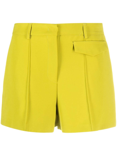 Shop Blanca Vita Pressed-crease Short Shorts In Green