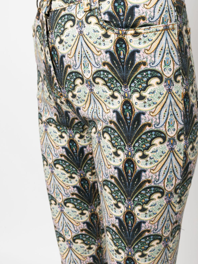 Shop Etro Paisley-print High-rise Flared Jeans In Neutrals