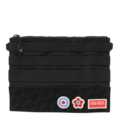 Shop Kenzo Jungle Shoulder Clutch Bag In Black