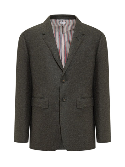 Shop Thom Browne Single Breasted Tailored Blazer In Green