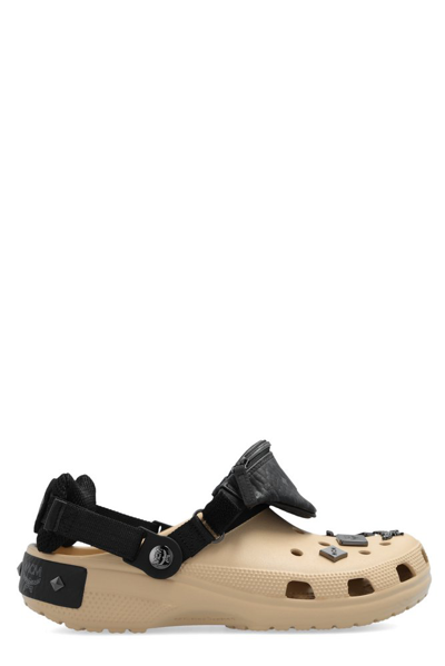 Shop Mcm X Crocs Belt Bag Detailed Sandals In Multi