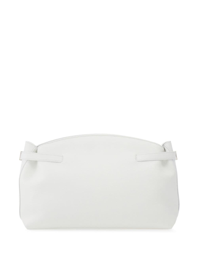 Shop Ferragamo Hug Leather Clutch Bag In White