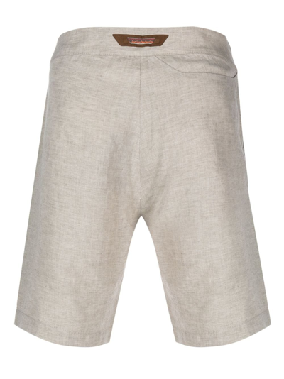 Shop Sease Sunset Linen Bermuda Shorts In Neutrals