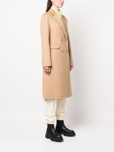 Shop P.a.r.o.s.h Double-breasted Wool Coat In Neutrals