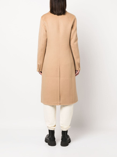 Shop P.a.r.o.s.h Double-breasted Wool Coat In Neutrals