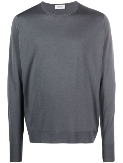 Shop John Smedley Marcus Fine-knit Merino Jumper In Grey