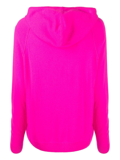Shop Chinti & Parker Long-sleeves Jersey-fleece Hoodie In Pink