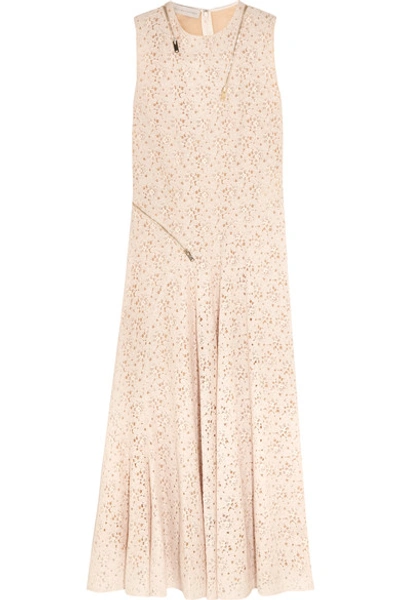 Stella Mccartney Woman Zip-detailed Lace Gown Ivory In Green