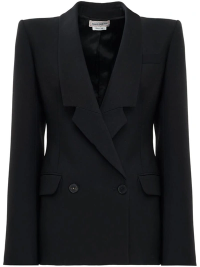 Shop Alexander Mcqueen Tailored Wool Jacket In Black