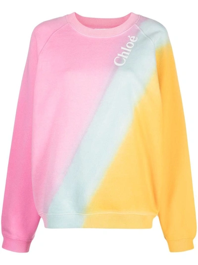 Shop Chloé Logo Cotton Sweatshirt In Multicolour