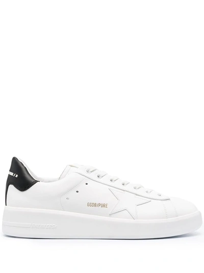 Shop Golden Goose Pure Star Leather Upper Shoes In 10283 White/black