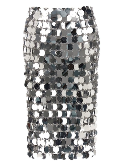 Shop Rabanne Paco  Maxi Sequin Skirt In Silver