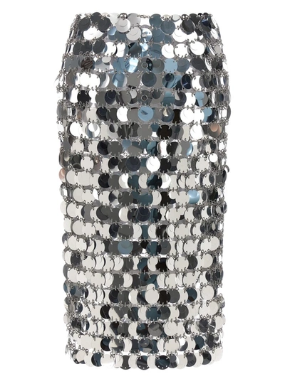 Shop Rabanne Paco  Maxi Sequin Skirt In Silver