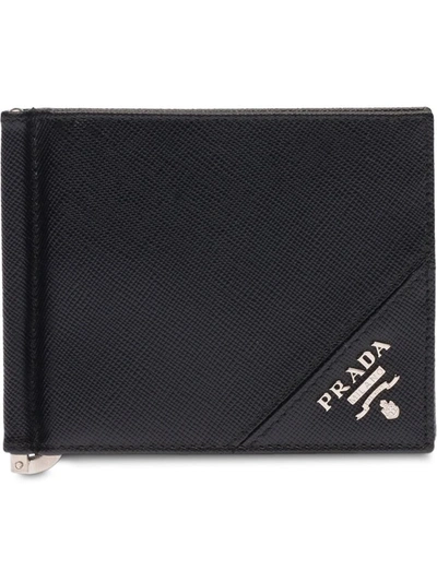 Shop Prada Saffiano Leather Bi-fold Wallet In Nero