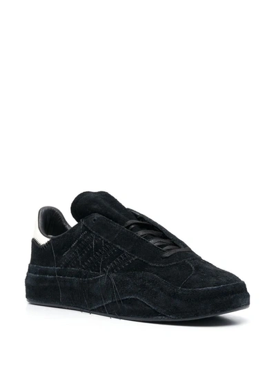 Shop Y-3 Gazelle Leather Sneakers In Black