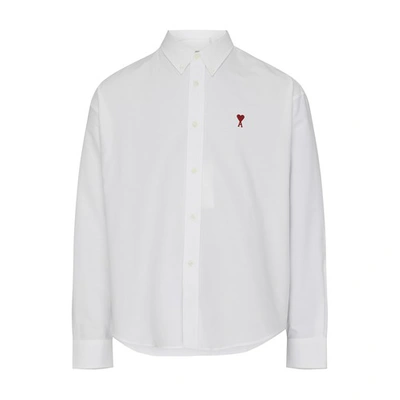 Shop Ami Alexandre Mattiussi Ami De Caur Boxy Fit Shirt In Natural_white