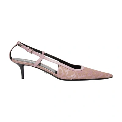 Shop Versace Allover Slingback Shoes In 2n77p_beige_baby_pink_new_palladium