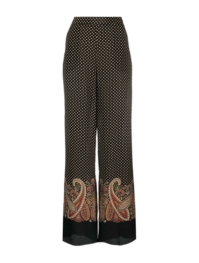 Shop Etro Paisley-print Wide-leg Trousers In Multicolour