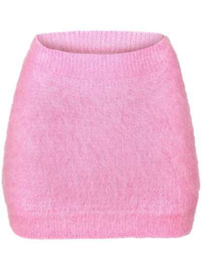 Shop Nina Ricci Mohair-blend Mini Skirt - Women's - Polyamide/mohair In Rosa