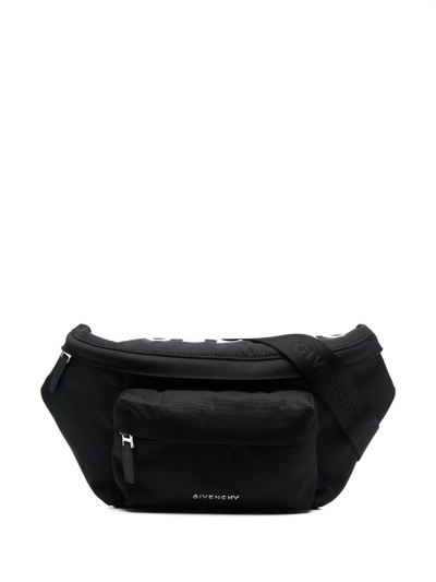 Shop Givenchy Black Logo-embroidered Messenger Bag