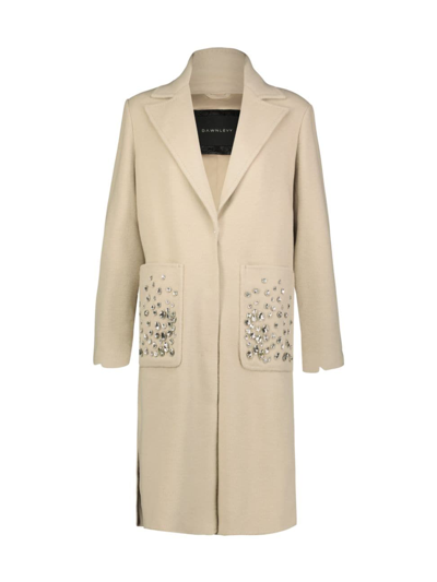 Shop Dawn Levy Women's Colette Crystal-embellished Wool Coat In Almond