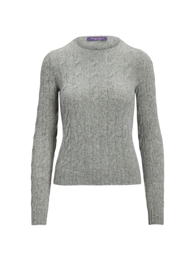 Shop Ralph Lauren Women's Classic Cable-knit Sweater In Grey Mouline