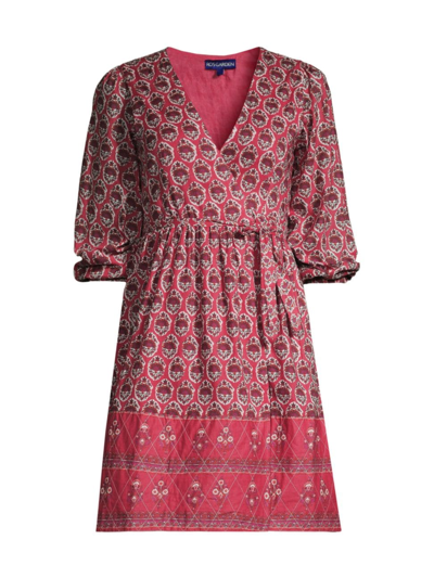 Shop Ro's Garden Women's Drew Geometric Cotton Minidress In Red Multi