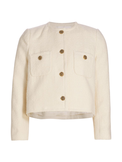 Shop Ba&sh Women's Meredith Tweed Cotton-blend Jacket In Ecru