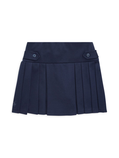 Shop Polo Ralph Lauren Little Girl's & Girl's Pleated Ponte Skirt In Navy