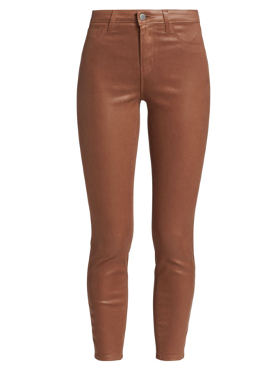 Shop L Agence Women's Margot Coated Skinny Jeans In Fawn Coated