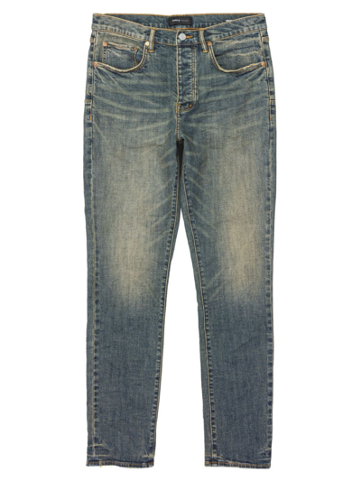 Shop Purple Brand Men's Vintage Aged Slim-fit Jeans In Mid Indigo