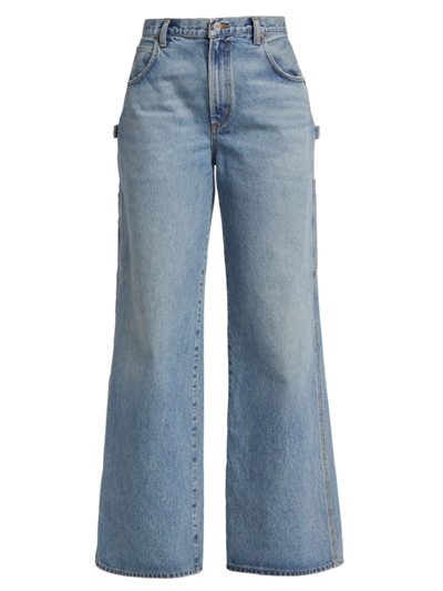 Shop Agolde Women's Magda Carpenter Wide-leg Jeans In Entrance Mid Vintind