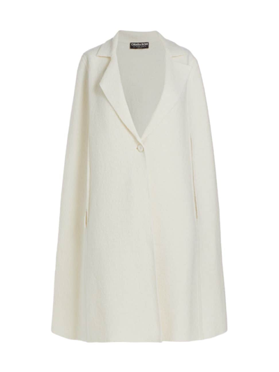 Shop Chiara Boni La Petite Robe Women's Abu Wool One-button Cape In Winter White