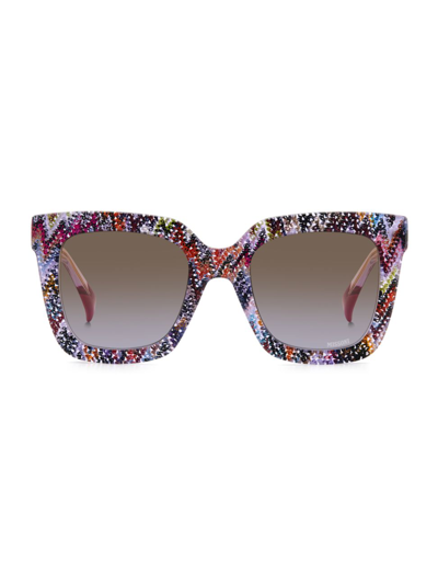Shop Missoni Women's 52mm Square Sunglasses In Violet Multi