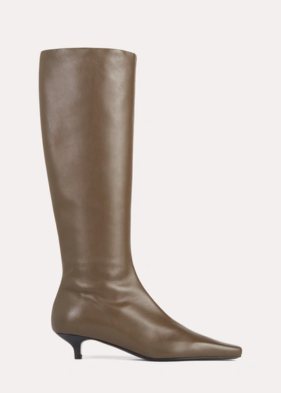 Shop Totême The Slim Knee-high Boot Ash