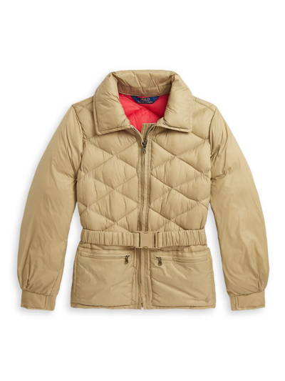 Polo Ralph Lauren Little Girl's & Girl's Magean Lightweight Quilted Jacket  In Khaki