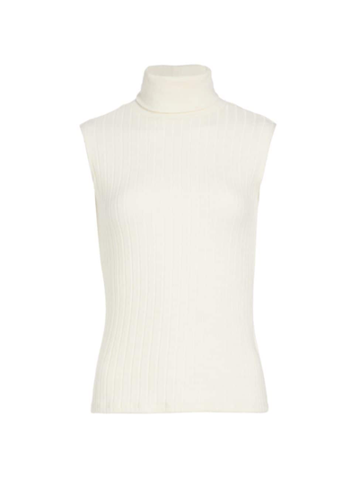 Shop L Agence Women's Ceci Sleeveless Turtleneck Knit Top In Gossamer