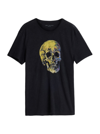 John Varvatos Men's Painted Skull T-shirt In Black | ModeSens