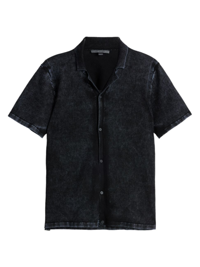 Shop John Varvatos Men's Carter Mercerized Cotton Shirt In Blue Smoke