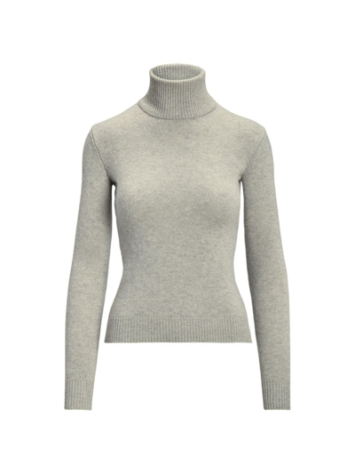 Shop Ralph Lauren Women's Cashmere Turtleneck Sweater In Pale Grey Heather
