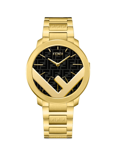 Shop Fendi Men's F Is  Stainless Steel Bracelet Watch In Nero