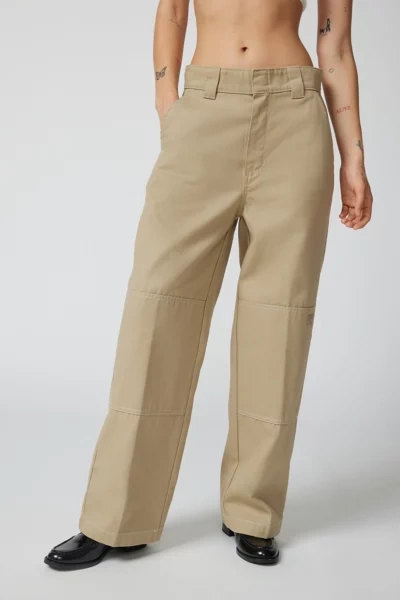 Shop Dickies Seamed Mid-rise Trouser Pant In Tan, Women's At Urban Outfitters