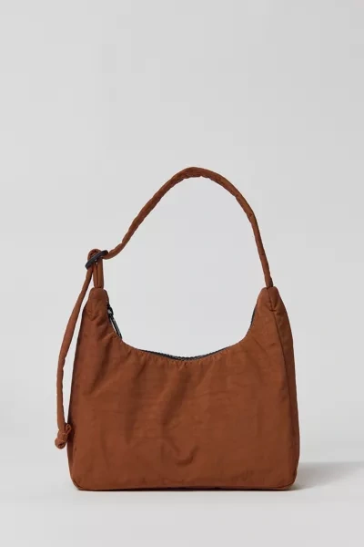 Shop Baggu Mini Nylon Shoulder Bag In Brown
